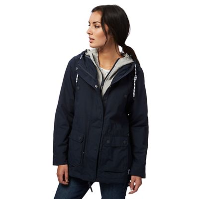 Navy mock layered shower resistant jacket